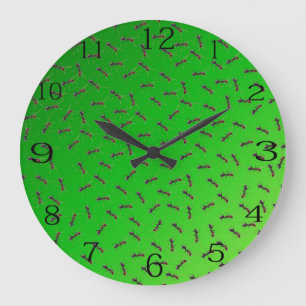 Green Bull Ants Design, Large Clock