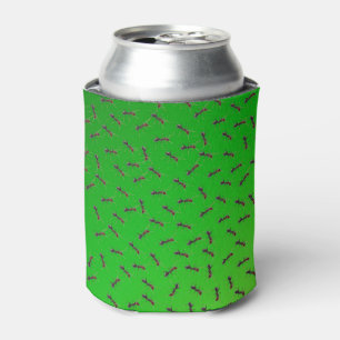 Green Bull Ants Pattern Can Cooler