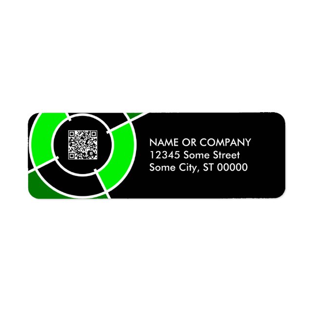 green bullseye QR code Return Address Label (Front)