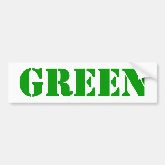GREEN Bumber Sticker (Front)