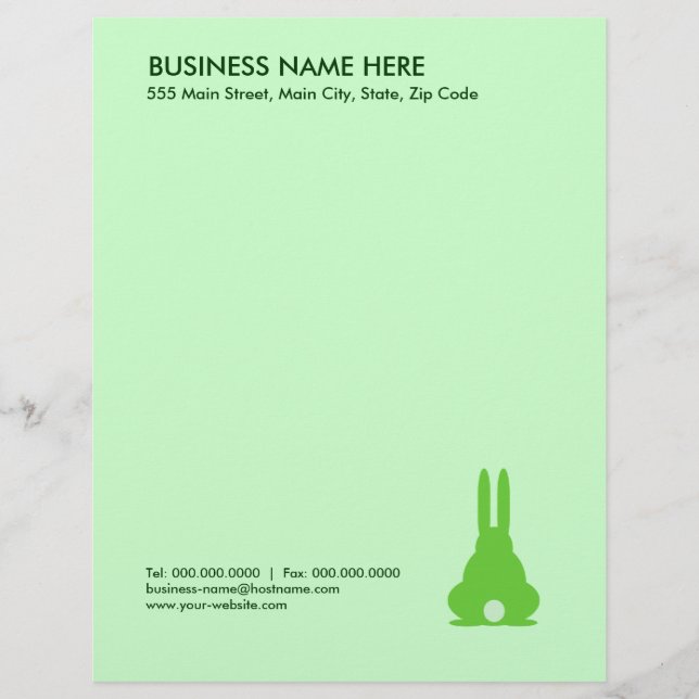 Green Bunny Customised Letterhead (Front)