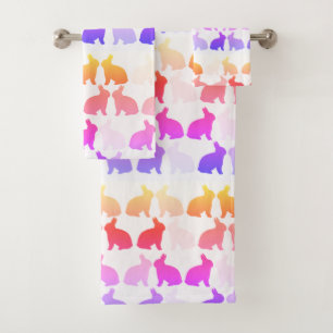 Green Bunny Easter Spring Bunnies Rabbit Bath Towe Bath Towel Set