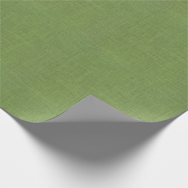 Green Burlap Texture Wrapping Paper (Corner)