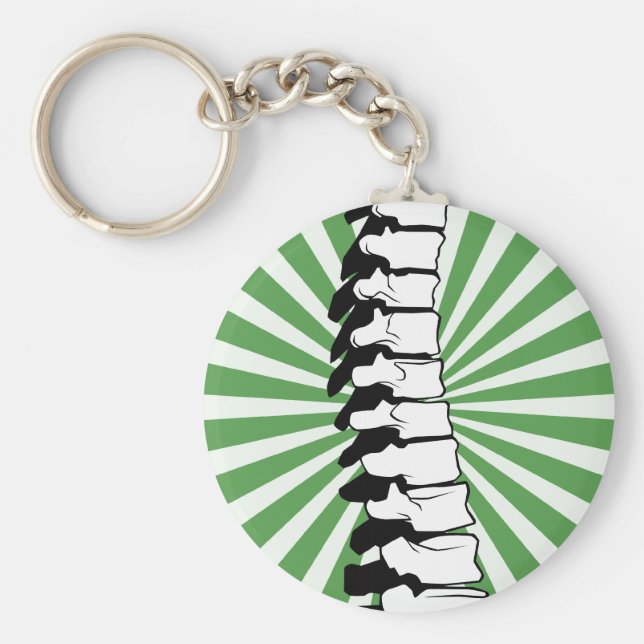 Green Burst Spine Keychain (Front)