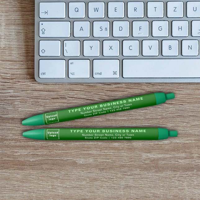 Green  Business Brand on Ink Pen (Ink pen with green barrel and your business brand)