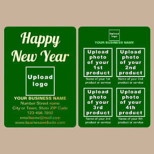 Green Business Brand on New Year Foil Holiday Card