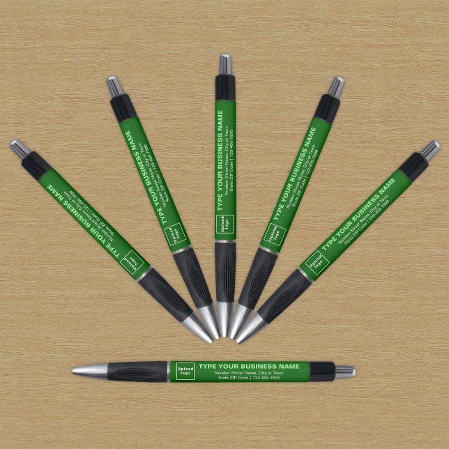 Green Business Brand on Pen (Pen with green barrel and your business brand)