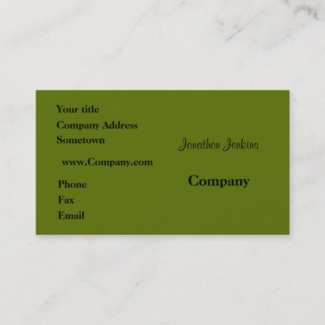 Green Business Card (Front)