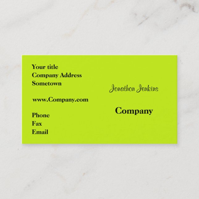 Green Business Card (Front)