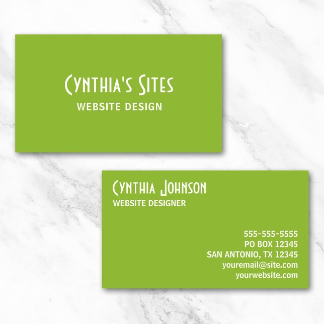 Green Business Card (Pea Soup Green Business Cards)