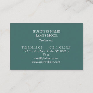 Green business card with gray