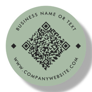 Green Business Custom QR Code Classic Round Sticker