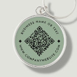 Green | Business Custom QR Code Keychain<br><div class="desc">Customisable QR Code keychain,  with a sage green background. To generate a new QR code on the design,  add your website URL or social media handle in the " personalise this template" feature.</div>