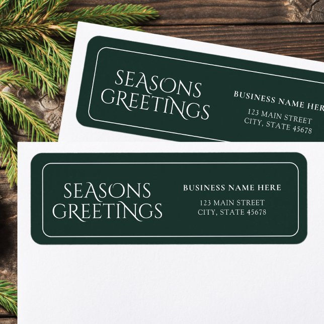 Green Business Seasons Greetings Return Address Label (Creator Uploaded)