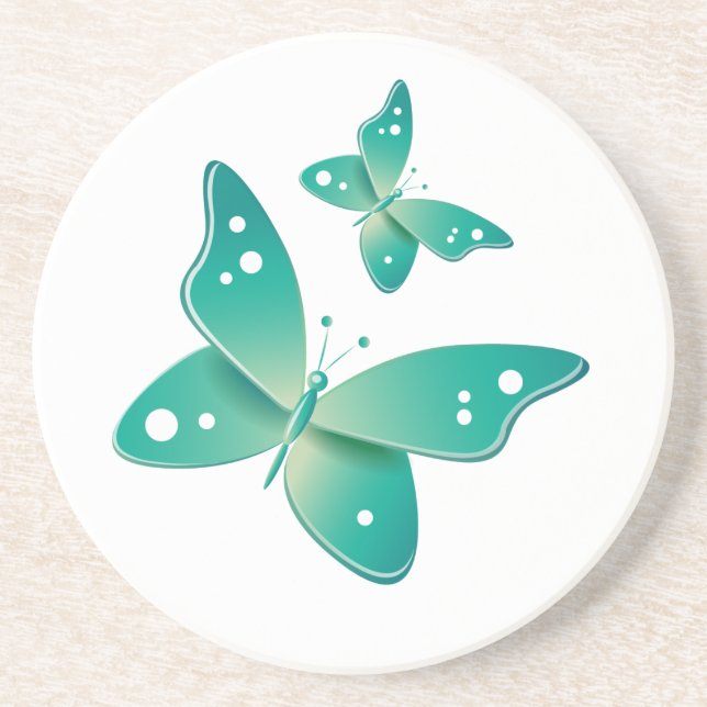 Green Butterflies Coaster (Front)