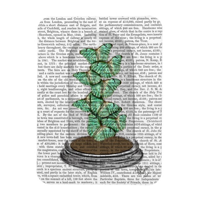Green Butterflies in Bell Jar 2 Magnet (Vertical)