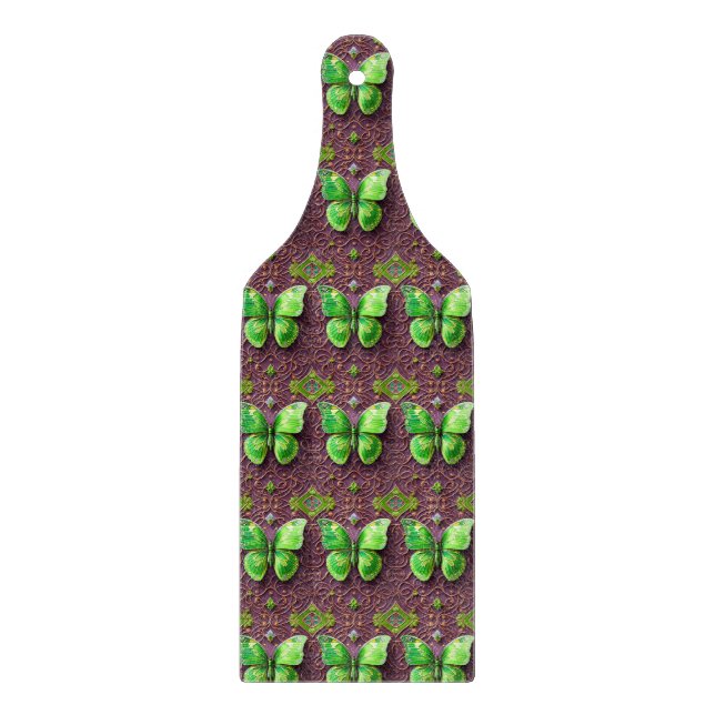 Green Butterfly 3D Optics Cutting Board (Front)