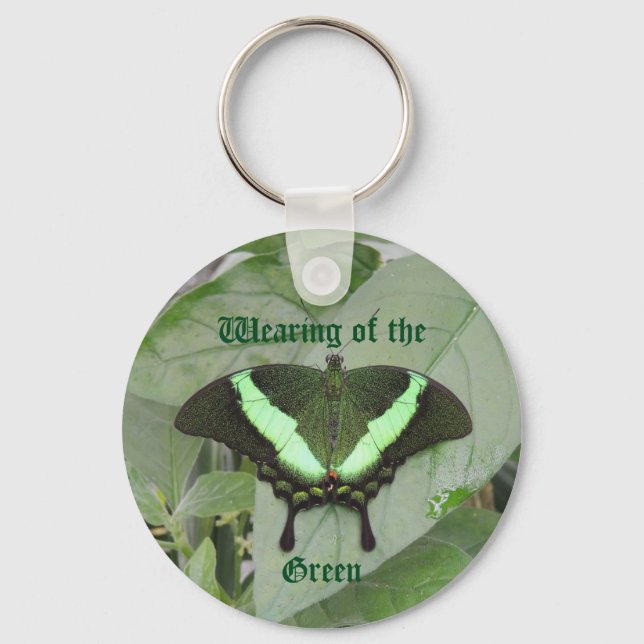 Green Butterfly Beauty Key Ring (Front)