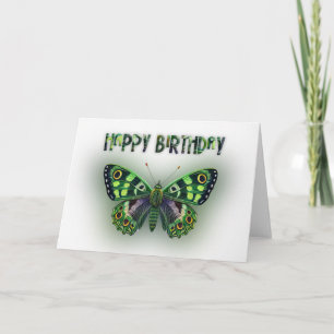 Green Butterfly Card