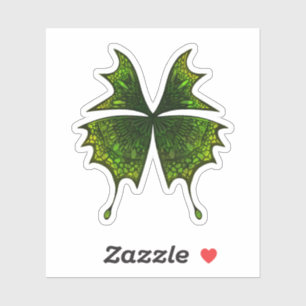 Green Butterfly Custom-Cut Sticker Scrapbook