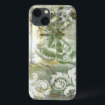 Green Butterfly Inset with Ironwork Gate iPhone 13 Case<br><div class="desc">Jennifer Goldberger painted this stunning piece. A green butterfly inset rests atop an ironwork gate. A very avant-garde painting,  it has a lot going on that is hidden behind fading colours and splotches of patterns. This would make a great gift for someone who loves modernist art!</div>