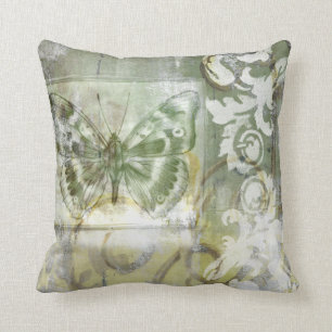 Green Butterfly Inset with Ironwork Gate Cushion