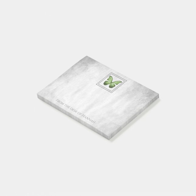 Green Butterfly Personalised Notes (Angled)