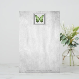 Green Butterfly Personalised Stationery