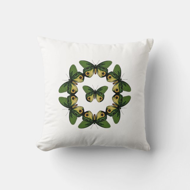 Green Butterfly Pillow case (Front)