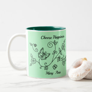 Green Butterfly Reminder Mug