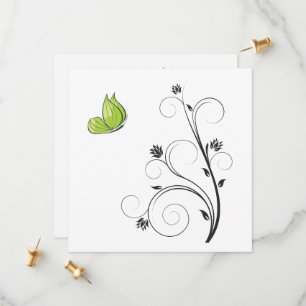 Green  Butterfly  Save The Date