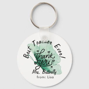 Green Butterfly Teacher Thank You Gift Keychain