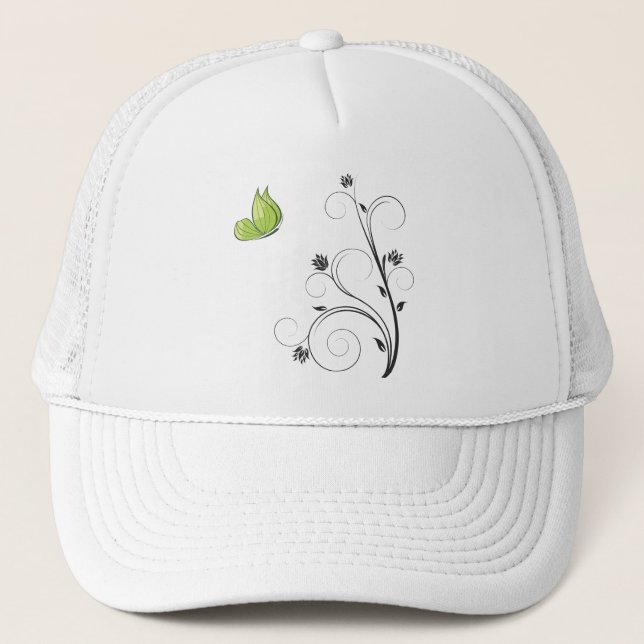 Green  Butterfly  Trucker Hat (Front)
