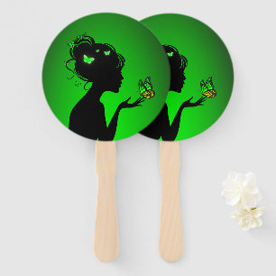 Green Butterfly Women Fan