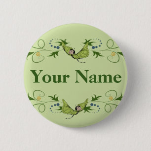 Green Button with Butterfairies