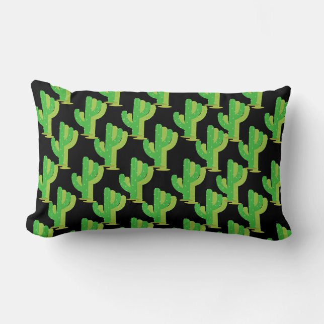 Green cactus lumbar cushion (Front)