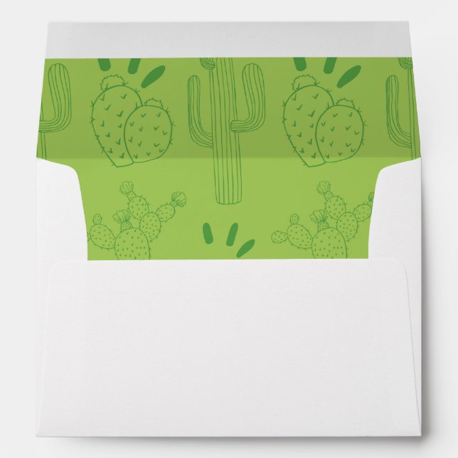Green Cactus Mexican style Envelope (Back (Bottom))