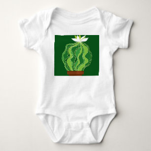 Green cactus: natural abstract motif. baby bodysuit