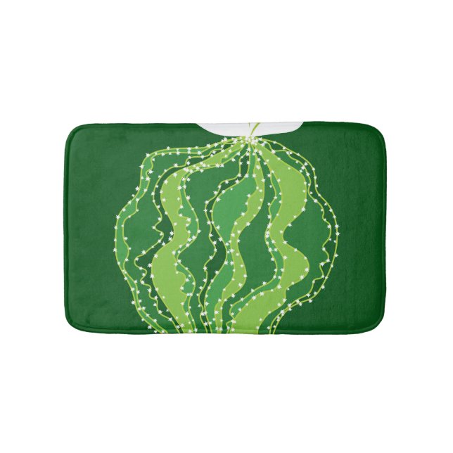 Green cactus: natural abstract motif. bath mat (Front)
