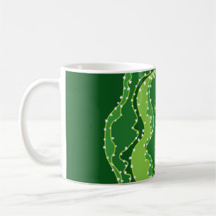 Green cactus: natural abstract motif. coffee mug