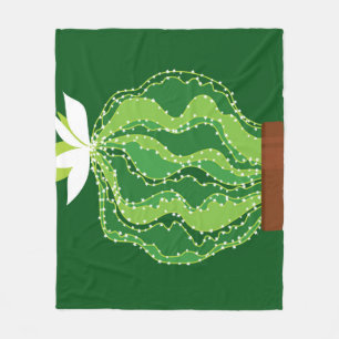 Green cactus: natural abstract motif. fleece blanket