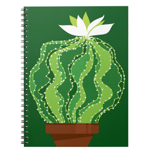 Green cactus: natural abstract motif. notebook (Front)