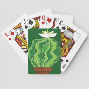 Green cactus: natural abstract motif. playing cards