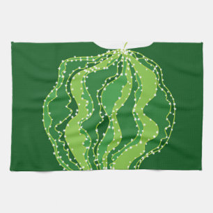 Green cactus: natural abstract motif. tea towel