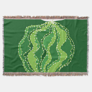 Green cactus: natural abstract motif. throw blanket