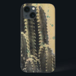 Green Cactus on Yellow Background iPhone 13 Case<br><div class="desc">Cactus On Splattered Yellow Background. Artist: Naomi McCavitt. Image ID: 106255Z.</div>