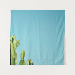 Green cactus plant tapestry