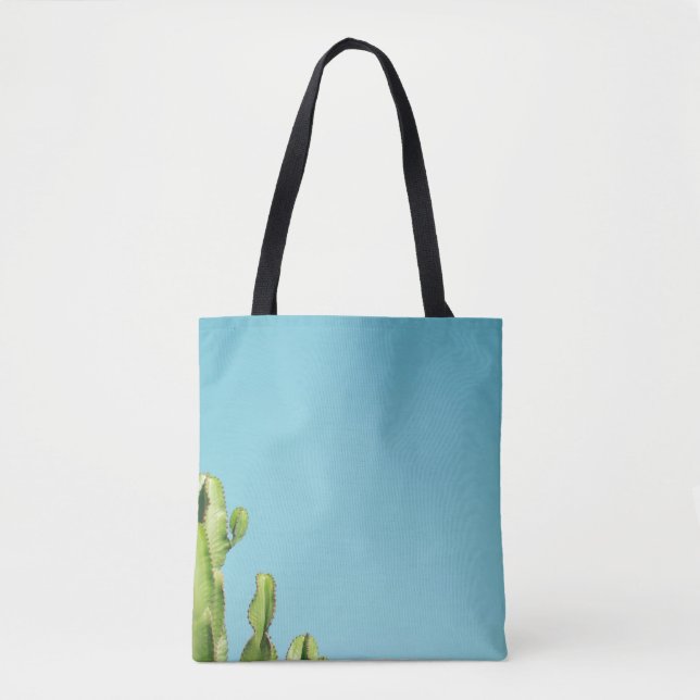 Green cactus plant tote bag (Front)