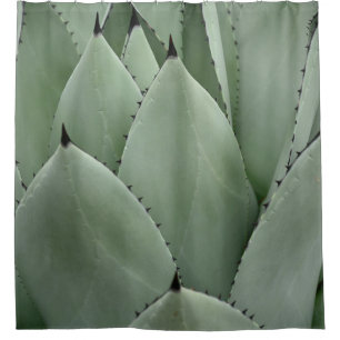 Green cactus shower curtain
