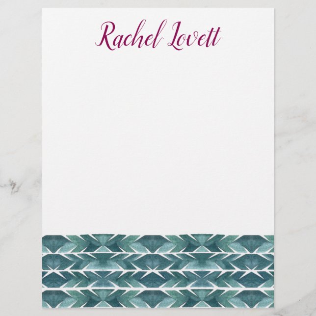 Green Cactus Texture Letterhead (Front)